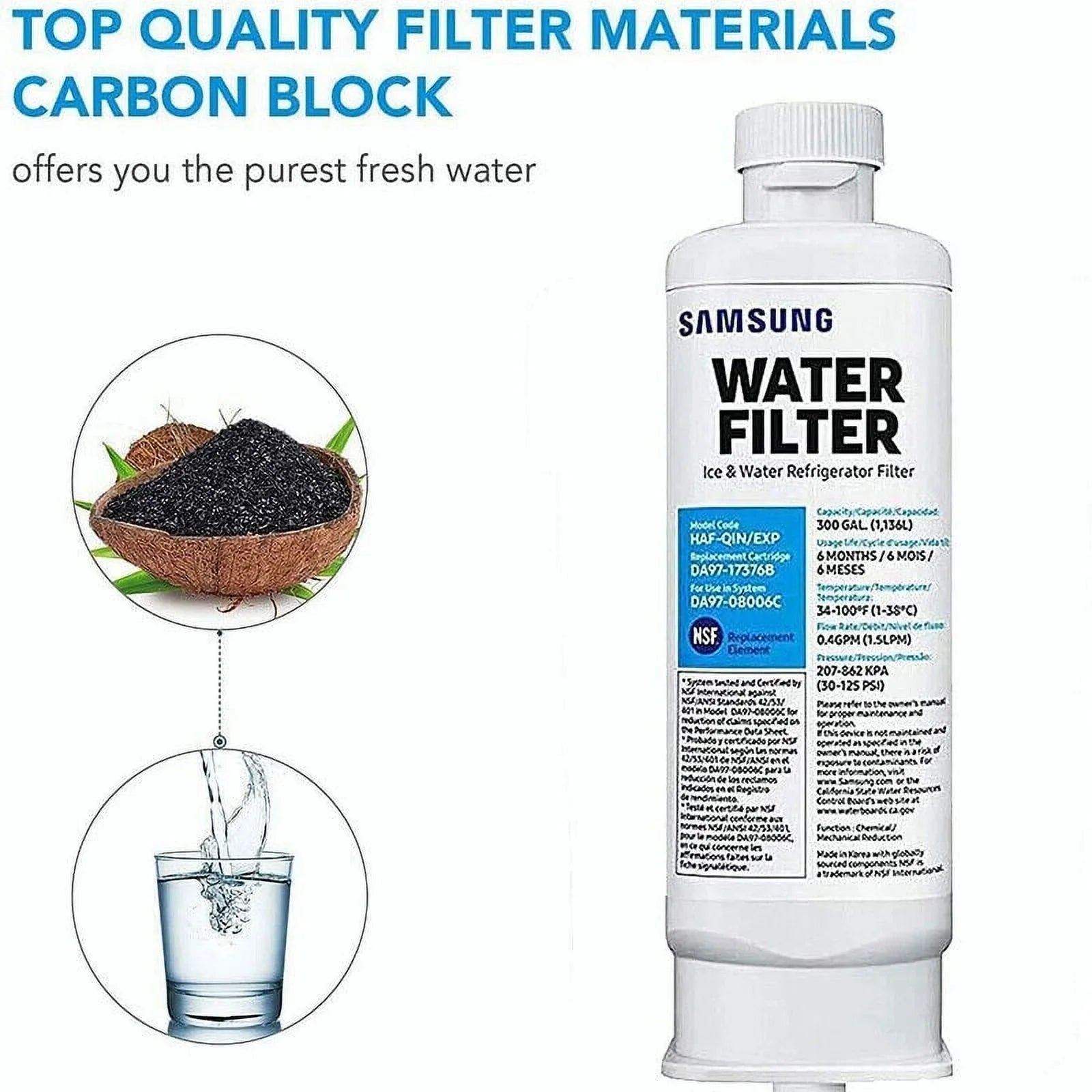 3 pcs -17376B - Refrigerator Water Filter -08006C