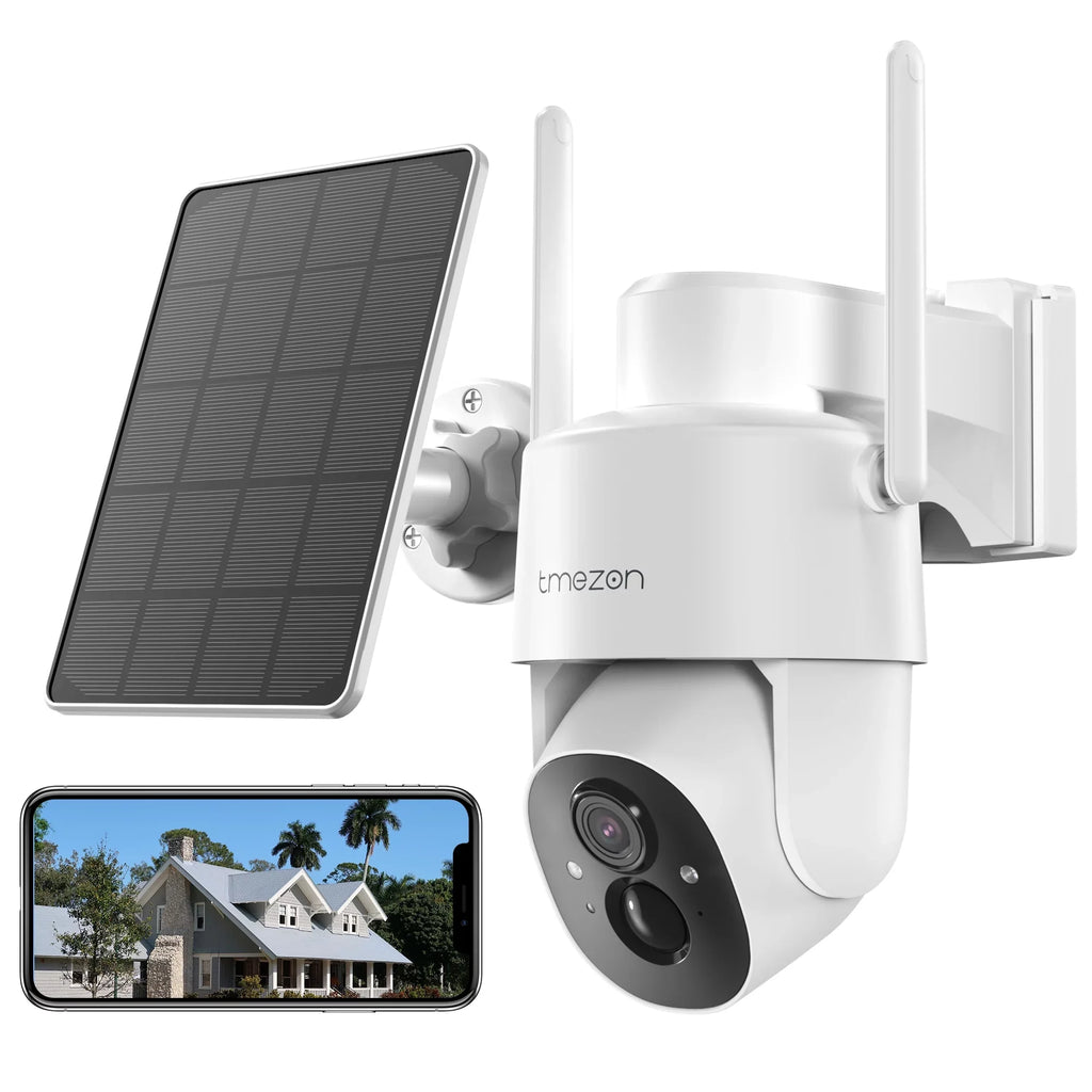 Security Camera Outdoor Wireless, 2K Surveillance Camera Wireless Solor Powered for Smart Home ,  WiFi Control, Night Vision, Waterproof