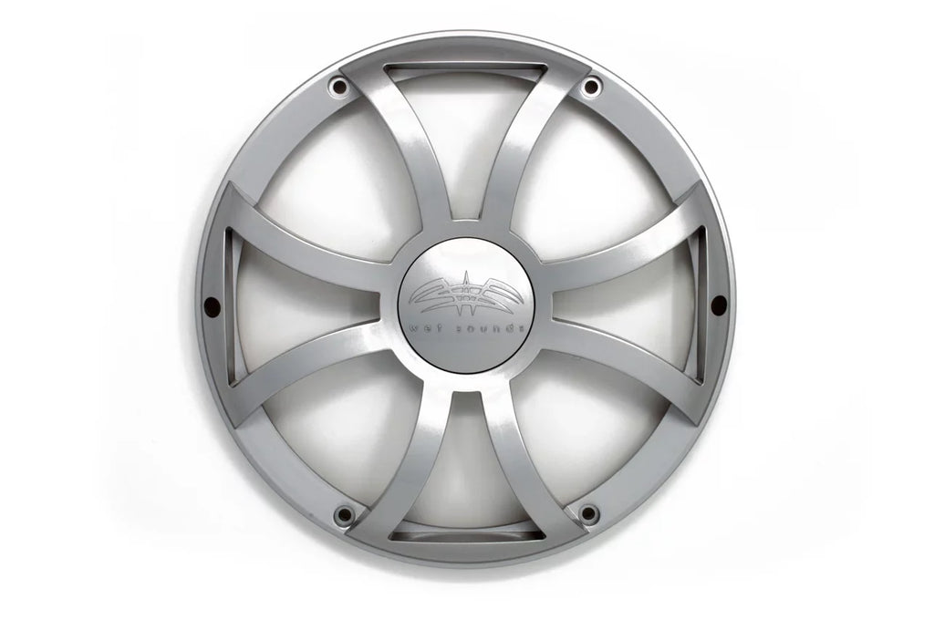 Wet Sounds Revo 12" Subwoofer, Grill, &   Ring - White Subwoofer & Silver  Grill - 2 Ohm