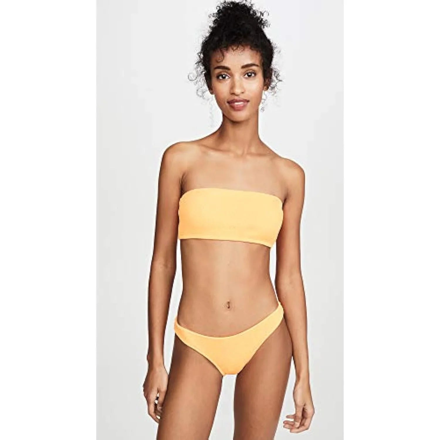 PilyQ Womens Textured Low-Rise Swim Bottom Separates Orange