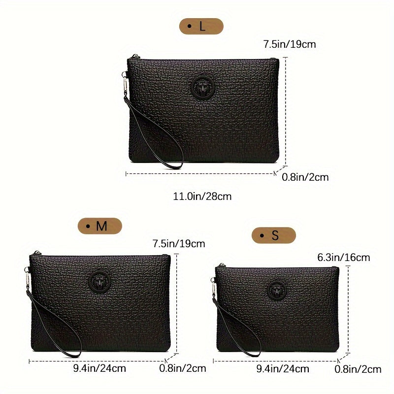 moocr Men‘s Fashion Business Clutch Bag  Tiger Head Handbag  Large Capacity Envelope Bag