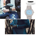 Bling Bling Hip Hop Iced Out Watches Nauti Designer Look Full Shiny Diamond Watch Case, Dial and Bracelet 8967/