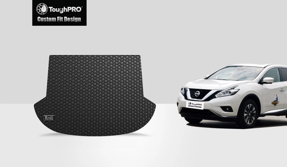 ToughPRO - Trunk Mat Compatible with Nissan Murano - All Weather Heavy Duty (Made in ) - Black Rubber - 2019
