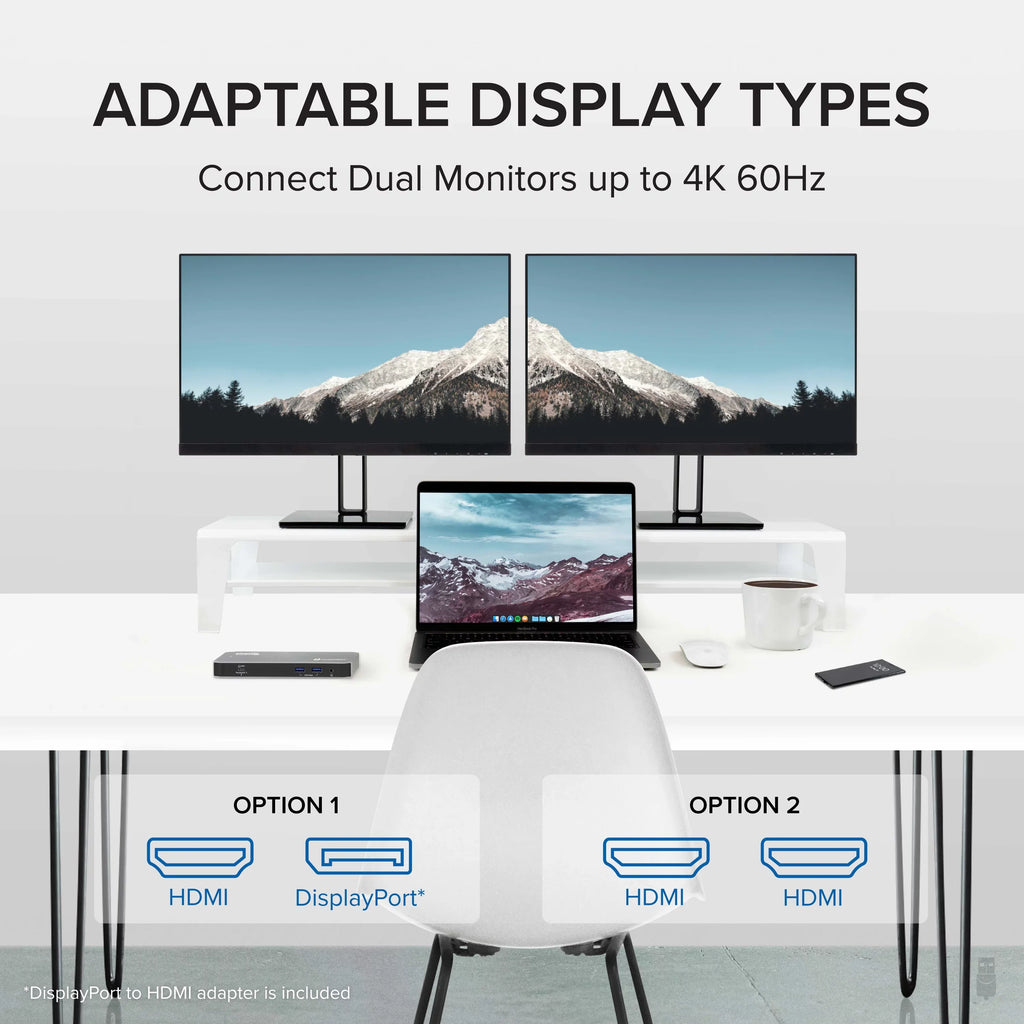 Plugable - and Thunderbolt Dock - 40Gbps with 96W Charging, Compatible with Mac and Windows Laptops, DisplayPort and , 2x -, 3x  3.0, Gigabit Ethernet, Audio Jack