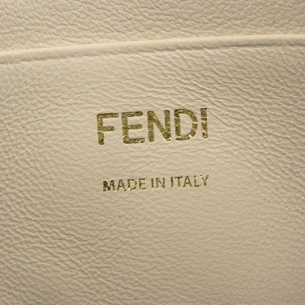 Pre-Owned Fendi  Baguette Small Logo  Pattern 2WAY Bag Chain Shoulder Lamb Leather 8BS017 (Good)