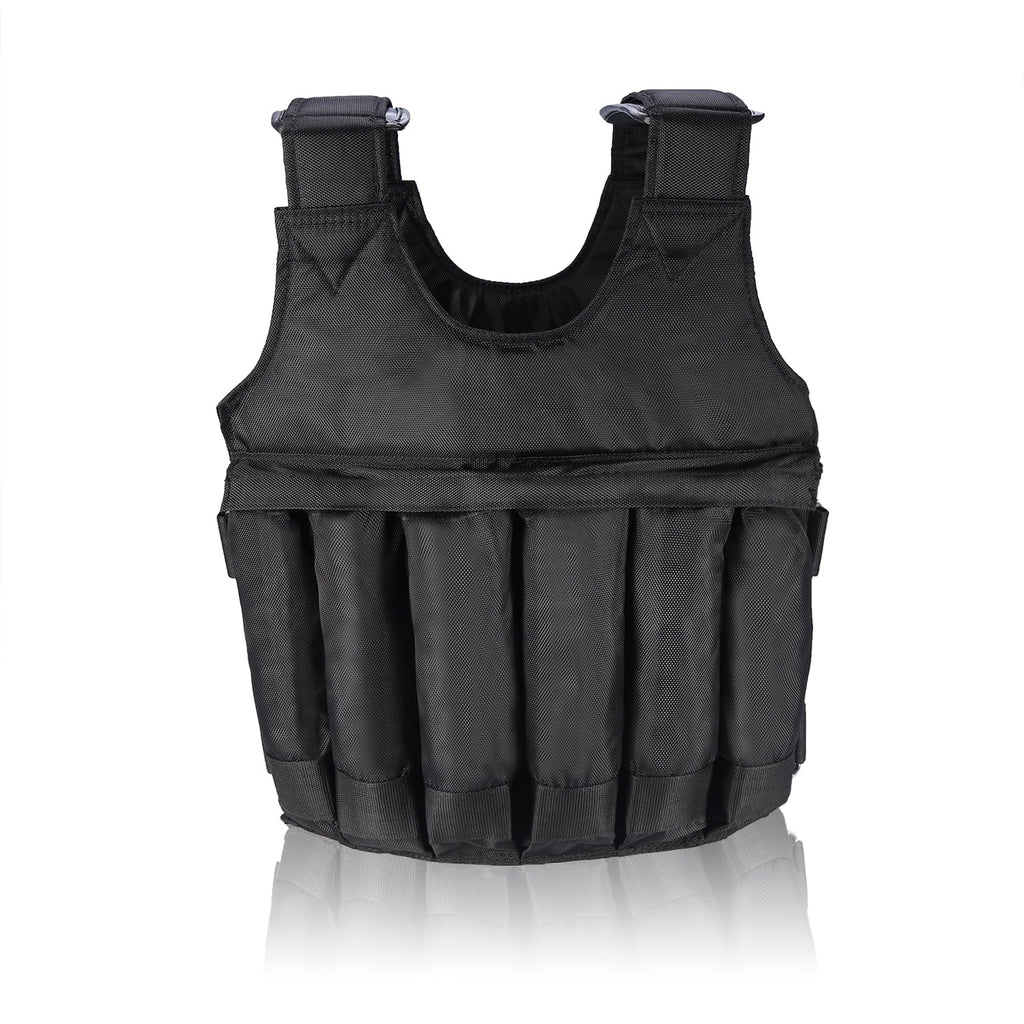 Adjustable Weighted Vest with 12pcs Pouches 50KG/110lbs Vest Workout Weight Jacket Exercise Boxing Training Fitness