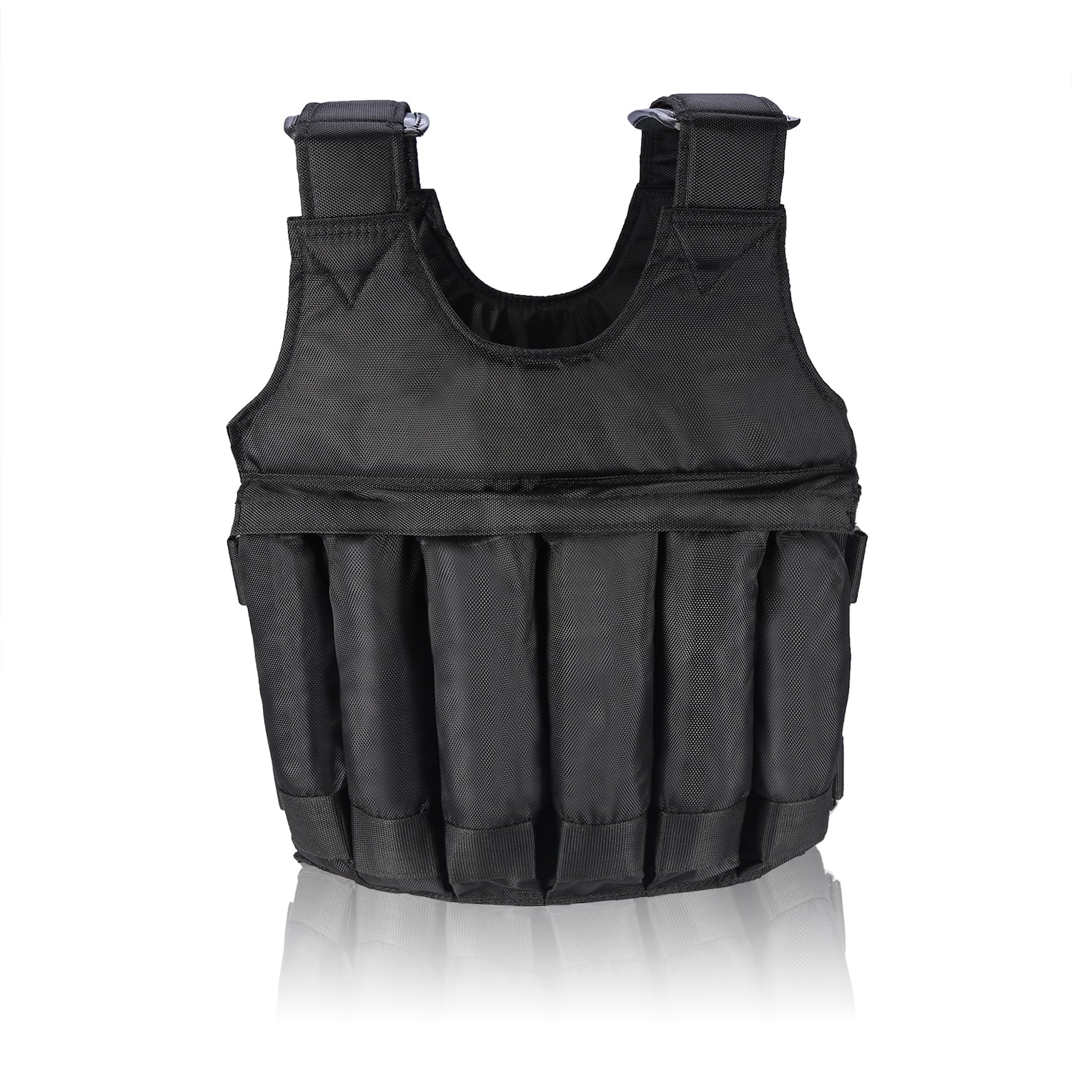 Adjustable Weighted Vest with 12pcs Pouches 50KG/110lbs Vest Workout Weight Jacket Exercise Boxing Training Fitness
