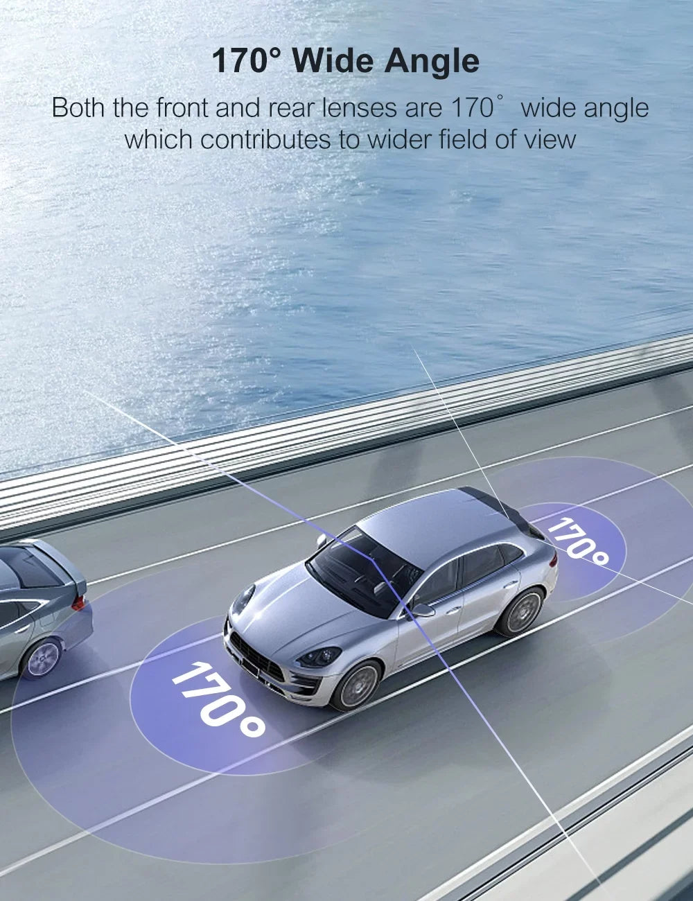 Crosstour Dash Cam,1080P Front and Rear 3”Car Security Camera,External  Supported,Sony Sensor,128GB Max,Black