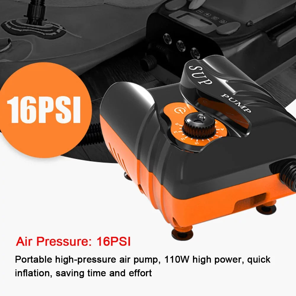 Tomshoo Intelligent Electric Air Pump for Paddle Board Inflatable Pool Boat, 16PSI High Pressure Compressor