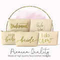 Samantha Margaret - Set of 11 Bride and Bridesmaid Faux Leather Makeup Bags for Bachelorette Parties, Weddings and Bridal Showers - Cream Beige