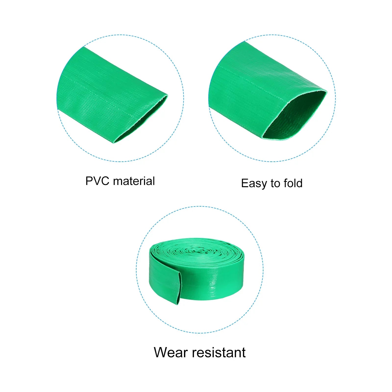Backwash Hose 2" Dia 25ft 0.3MPa High Pressure  Reinforced Discharge Hoses for Swimming Pool