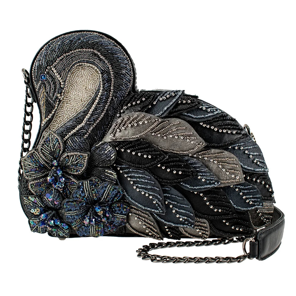 Mary Frances Swanky Swan Black Swanky Swan Crossbody Handbag New