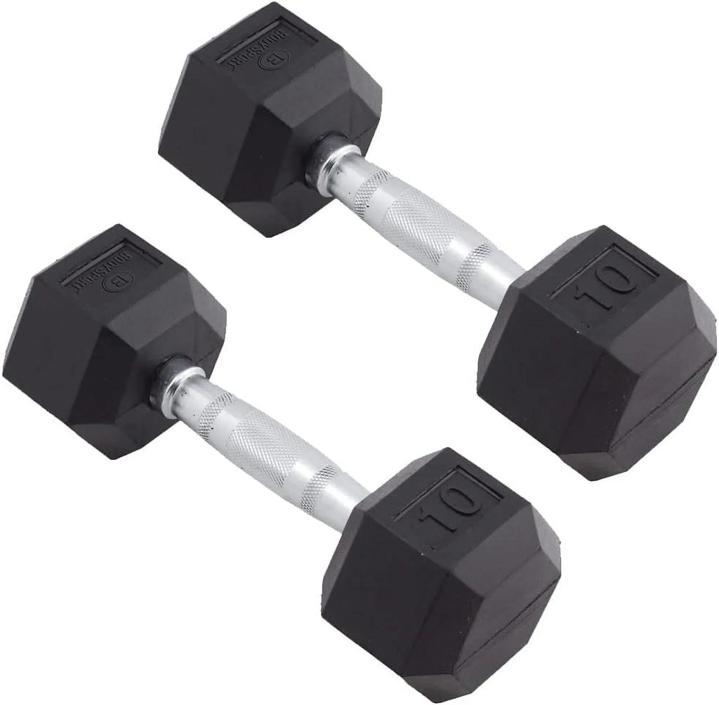 Rubber Encased Hex Dumbbell Weigh, Pair – Dumbbells For Exercises – Srengh raining Equipmen – Home Gym Accessories – Weigh raining