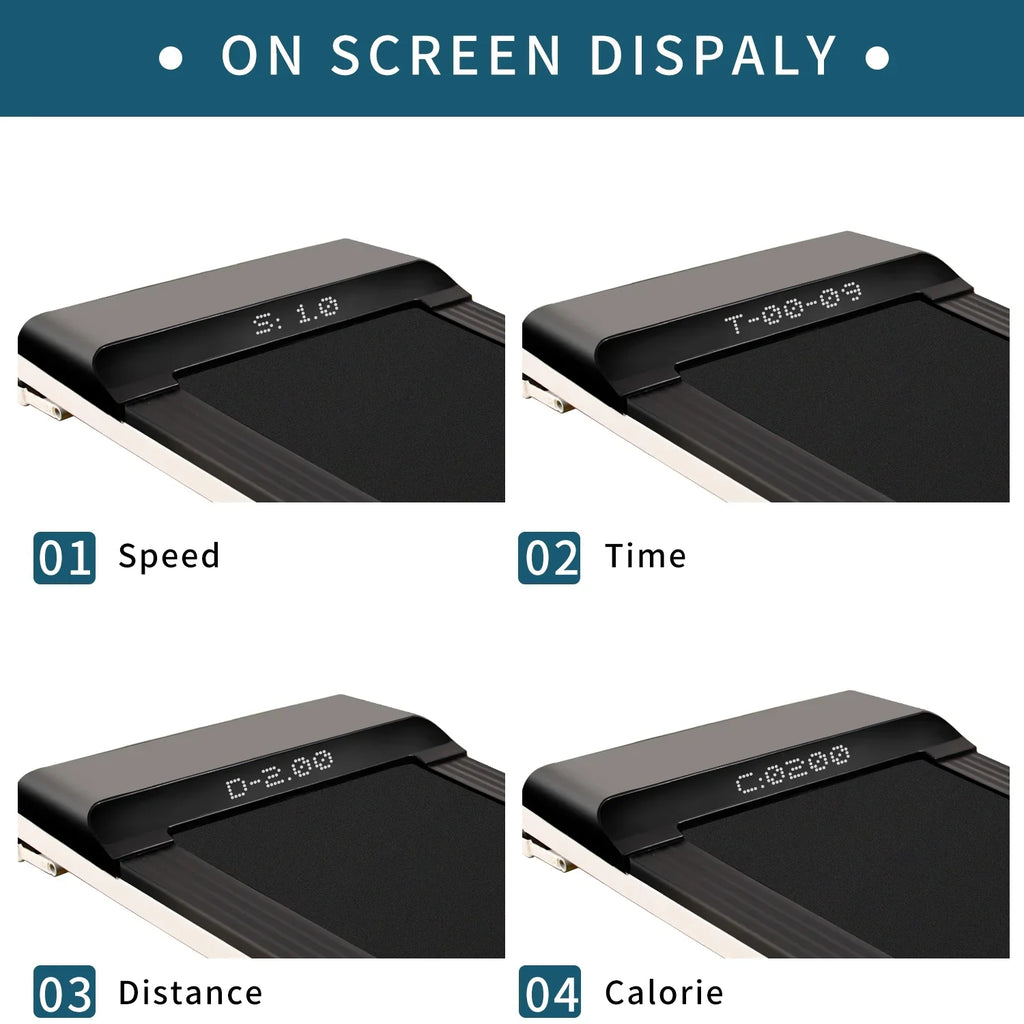 Portable Treadmill Under Desk Walking Pad Flat Slim Treadmill with  Display & Sport , Running Machine for Apartment and Small Space without Assembling Black