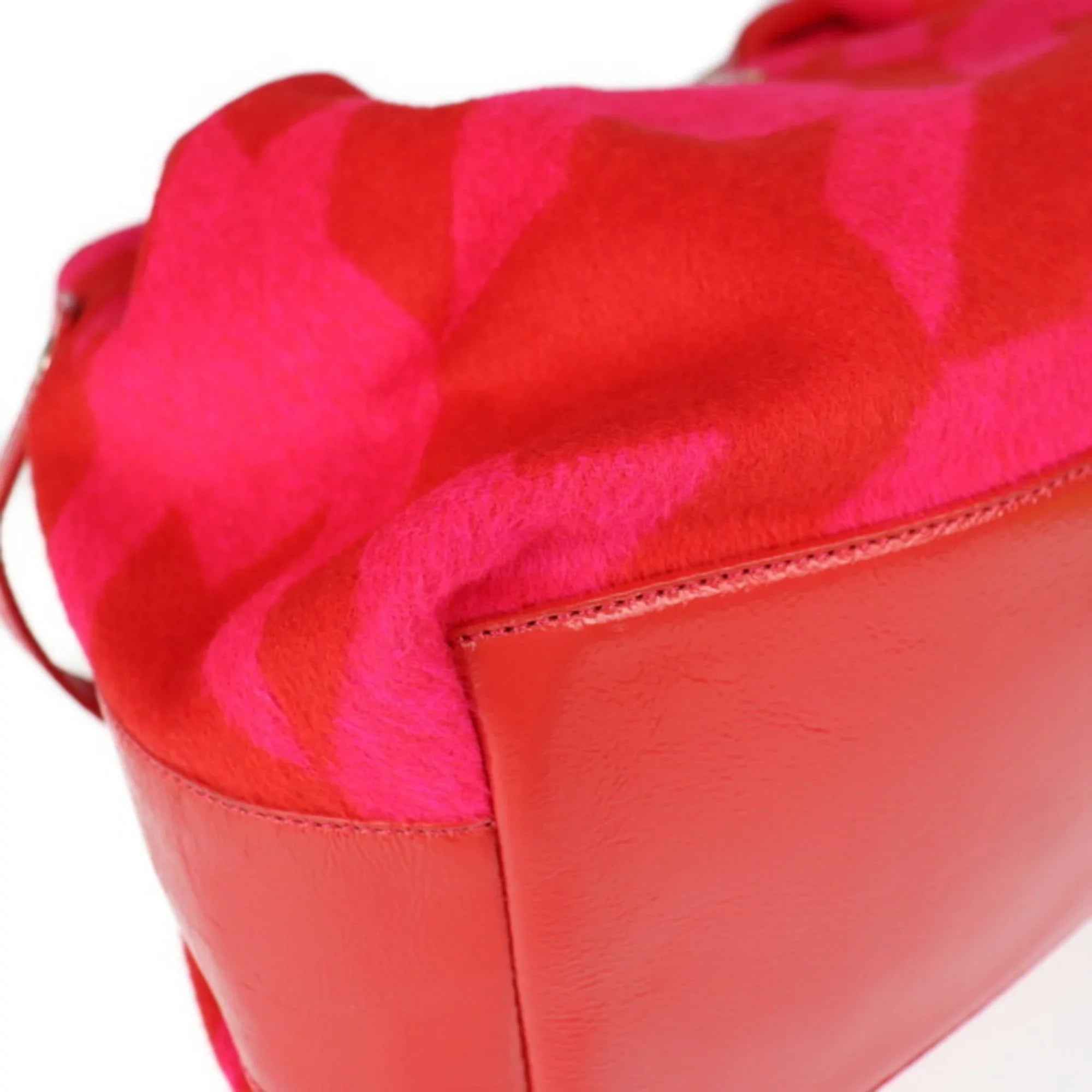 Pre-Owned Kate Spade spade handbag felt leather red pink tote bag (Good)