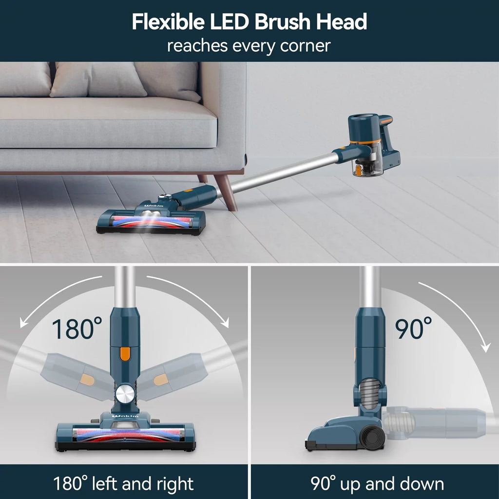 Wnkim Cordless Vacuum Cleaner, 6-in-1 Stick Vacuum with 2200 mAh Battery, Powerful Lightweight Vacuum Cleaner up to 35 Mins Runtime, for Home Hard Floor Carpet Pet Hair,