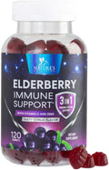 Nature's Sambucus Elderberry Gummies Immune Gummies with Vitamin  and Zinc, Immune Support Gummy Vitamin Supplement, Black Elderberry for Adults & Kids - Gluten Free Non- - 120 Gummies