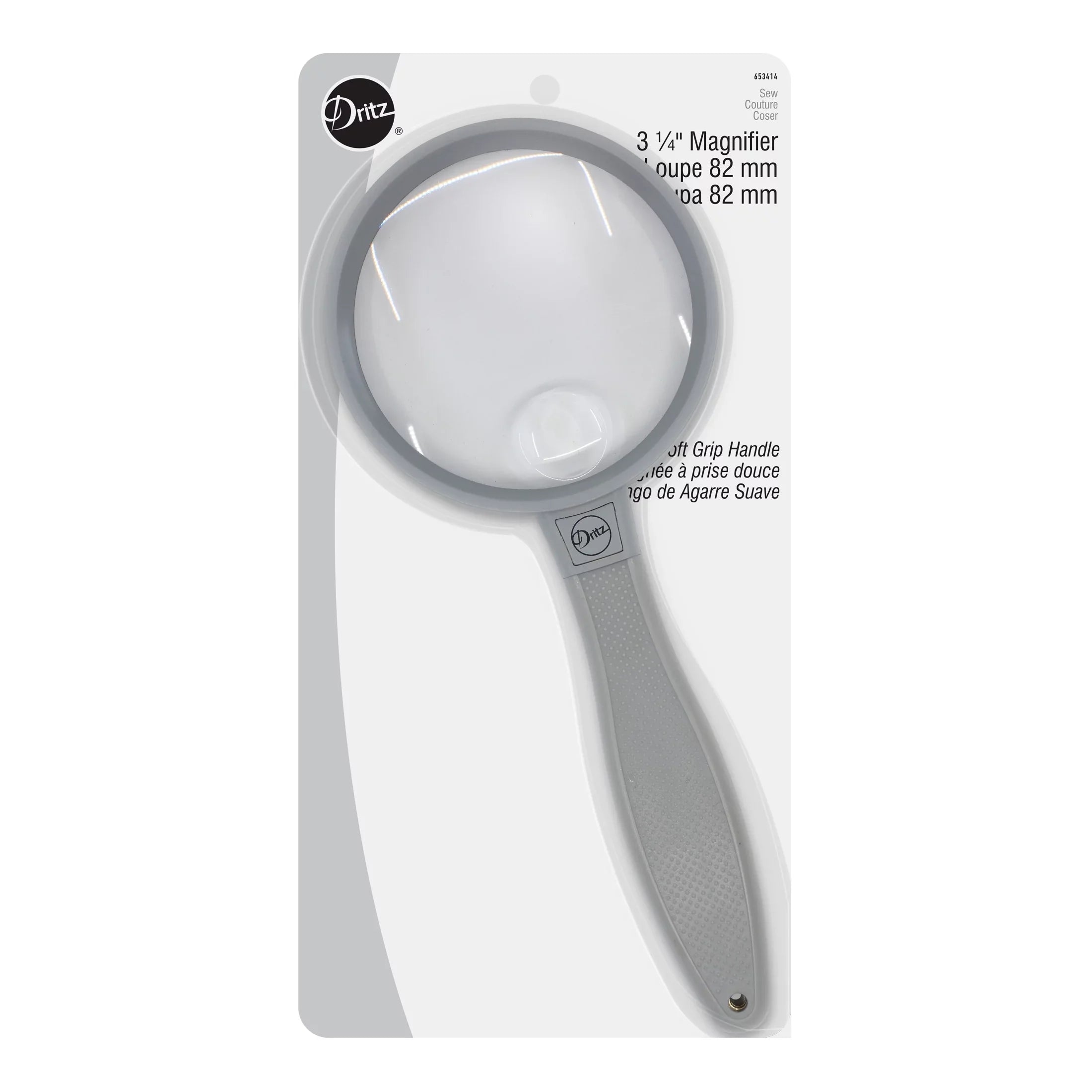 Dritz 3-1/4" Magnifier with Storage Pouch, 2X Magnification, 4X Spot Lens