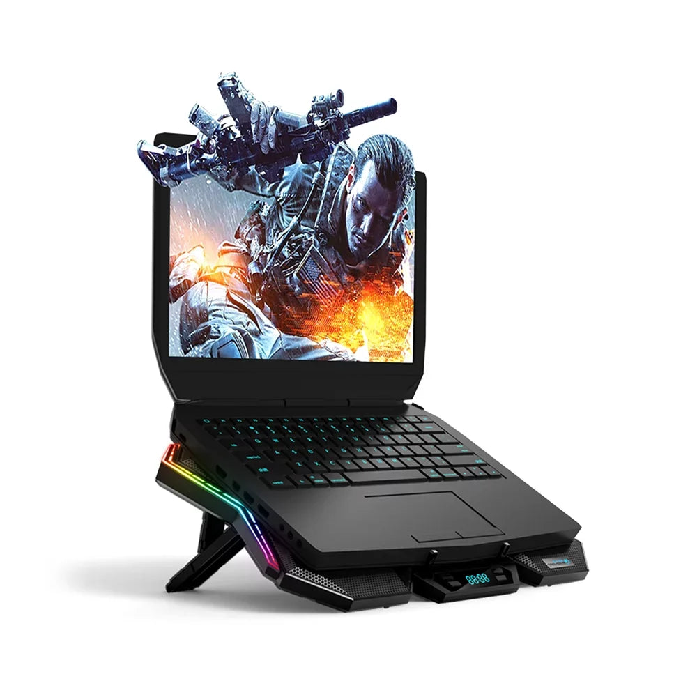 Laptop Cooler Stand with 6 Fans, Adjustable Wind Speed, and Mute Design