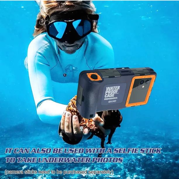 UrbanX Professional [15m/50ft] Swimming Diving Surfing Snorkeling Photo Video Waterproof Protective Case Underwater Housing for Cat  And all Phones Up to 6.9 Inch  with Lanyard
