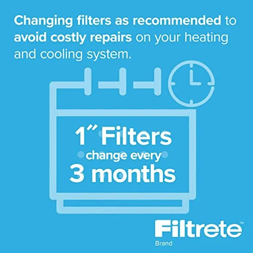 Filtrete 14x14x1 Air Filter,  1900,  13, Healthy Living Ultimate Allergen 3-Month Pleated 1-Inch Air Filters, 2 Filters