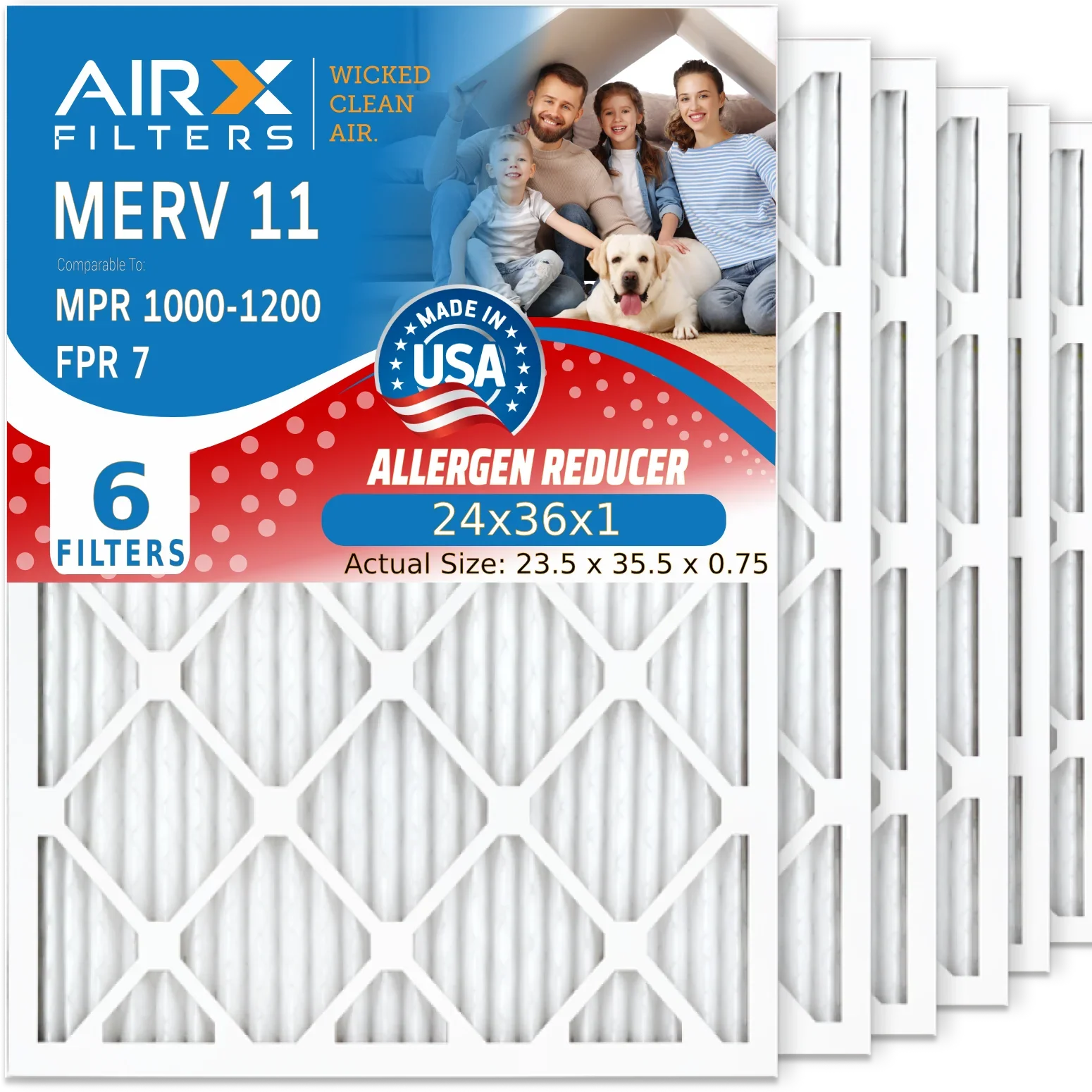 24x36x1 Air Filter  11 Comparable to  1000,  1200 &  7 Electrostatic Pleated Air Conditioner Filter 6 Pack  Premium  Made 24x36x1 Furnace Filters by     .
