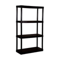 91021 Solid Plastic Shelving with 4 Plastic Medium Duty  Black