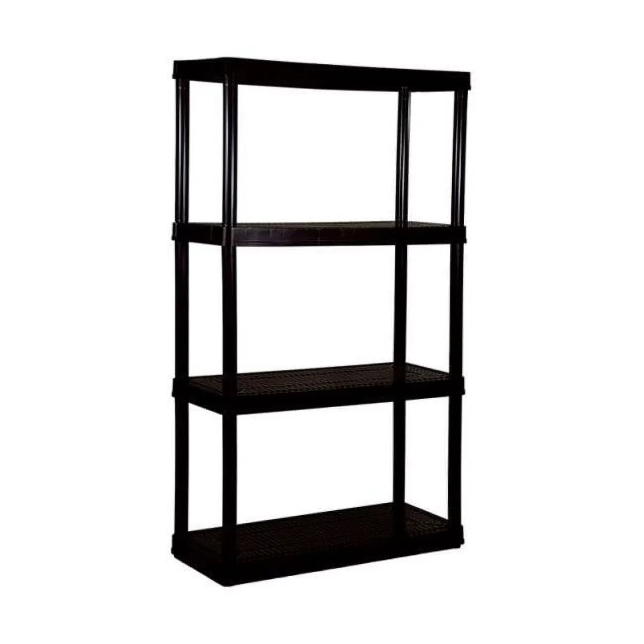 91021 Solid Plastic Shelving with 4 Plastic Medium Duty  Black