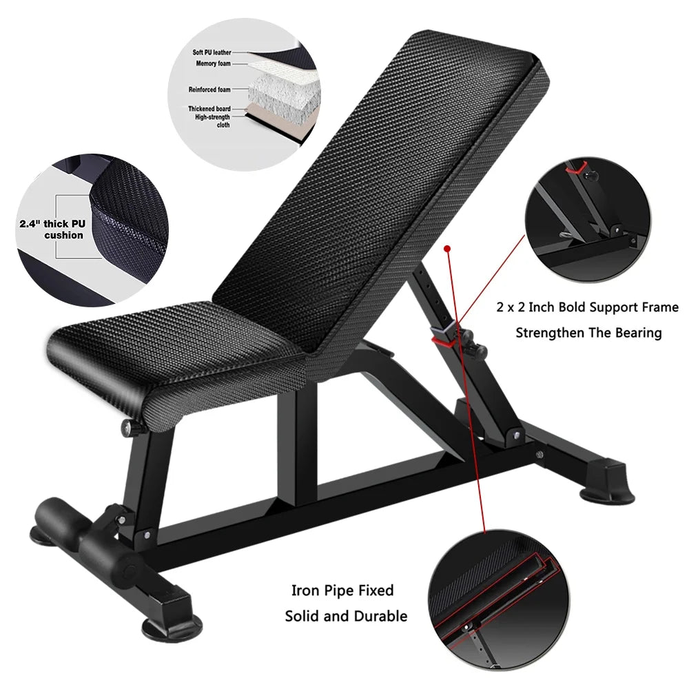 Adjustable Weight Bench, Exercise Dumbbells Bench for Full Body Workout,Foldable Workout Bench for Home Gym 700LB