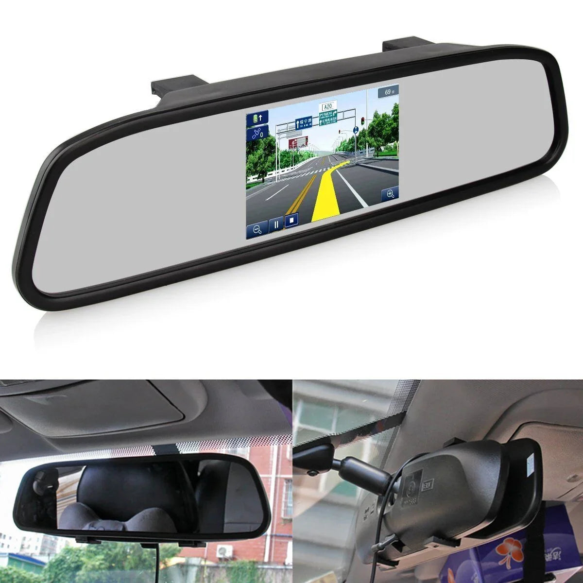 4.3inch  Monitor Car Backup Reverse Camera Rear View Parking License Plate System
