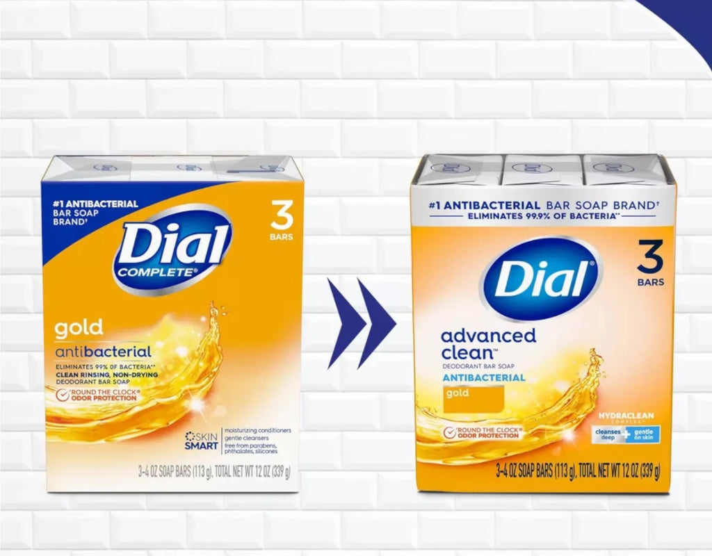 3 Pack Dial Antibacterial Deodorant Soap Gold 4oz 3 Count Each