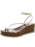 Jimmy Choo Womens Drive 60 Leather Open Toe Wedge Sandals
