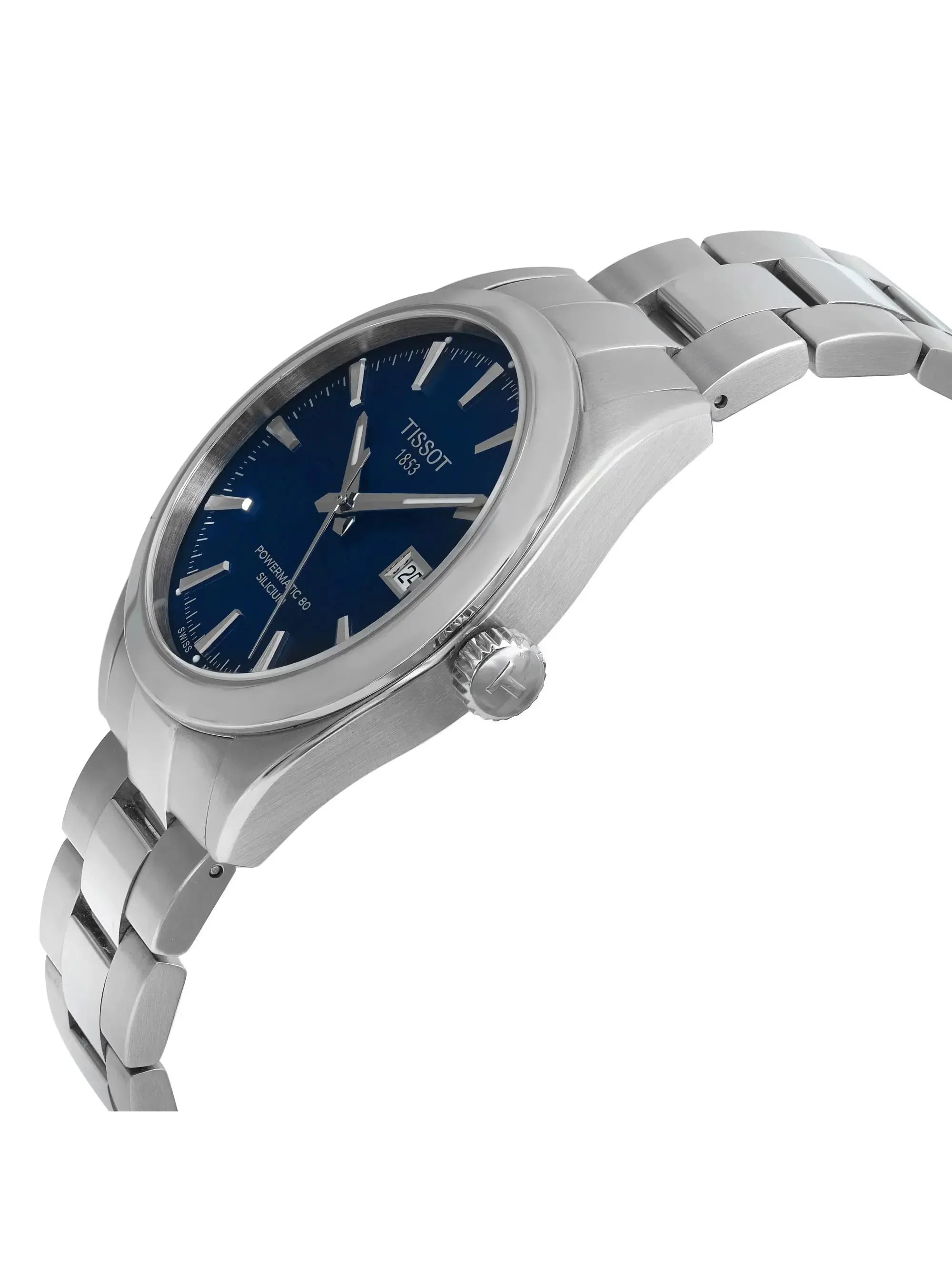 New Tissot Gentleman Powermatic 80 40mm Steel Blue Dial Watch .407.11.041.00