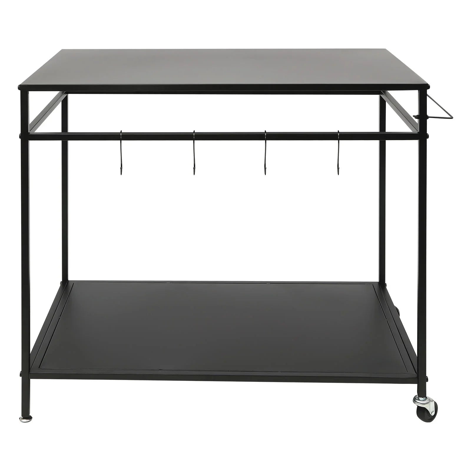 Outdoor Cook Station Table 2-Tier Shelf Food Prep  Grill Serving Cart Movable Rack