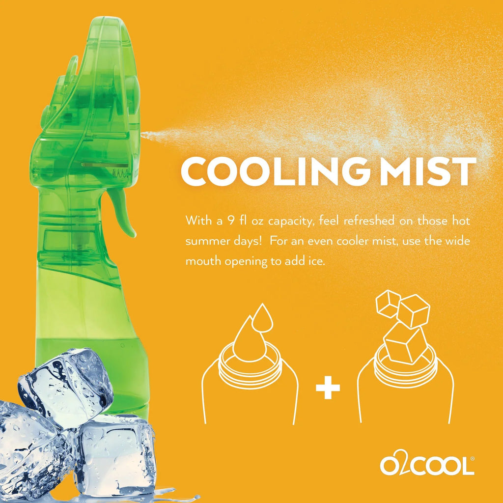 3.5 inch Battery Powered Misting Fan for Personal Cooling, Green, 2 Pack