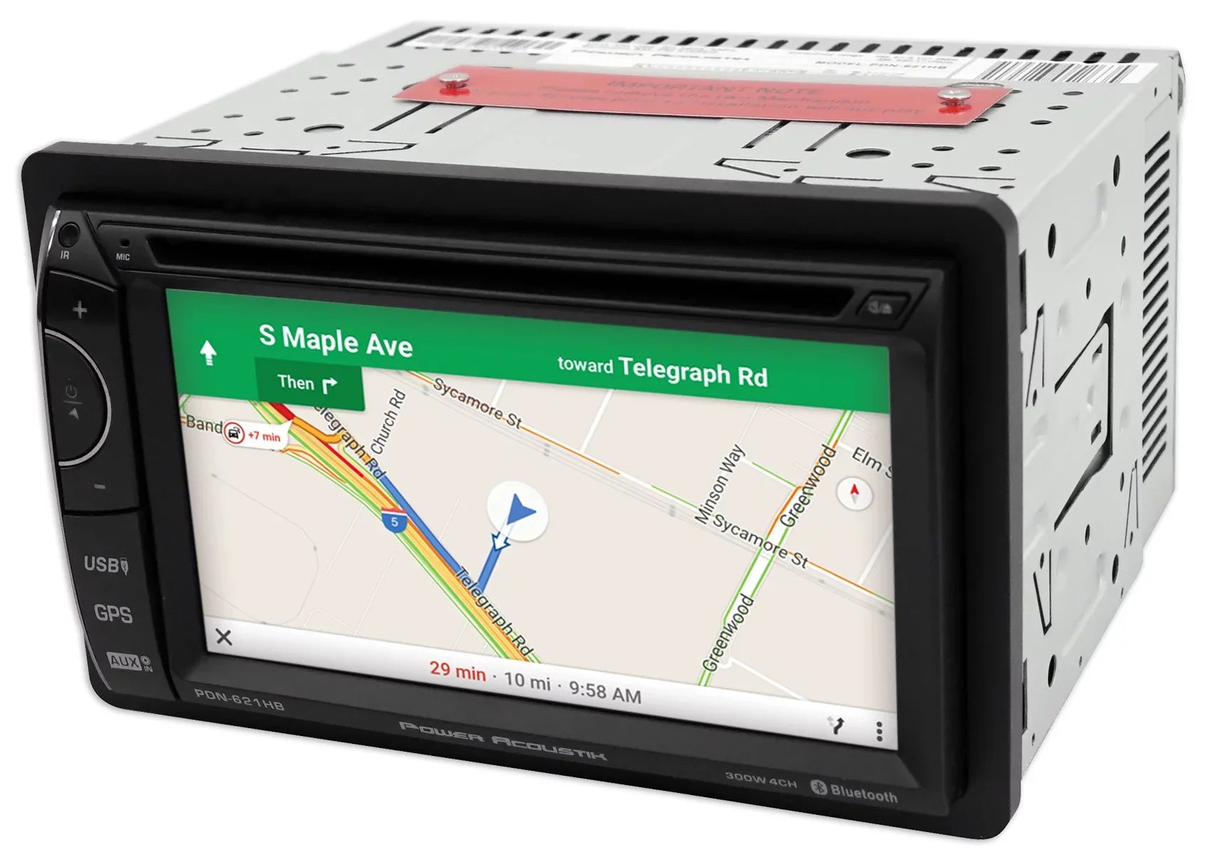 Power Acoustik -621HB 6.2" Incite Double- In-Dash  Navigation  Touchscreen  Receiver with Bluetooth and  Mobilelink