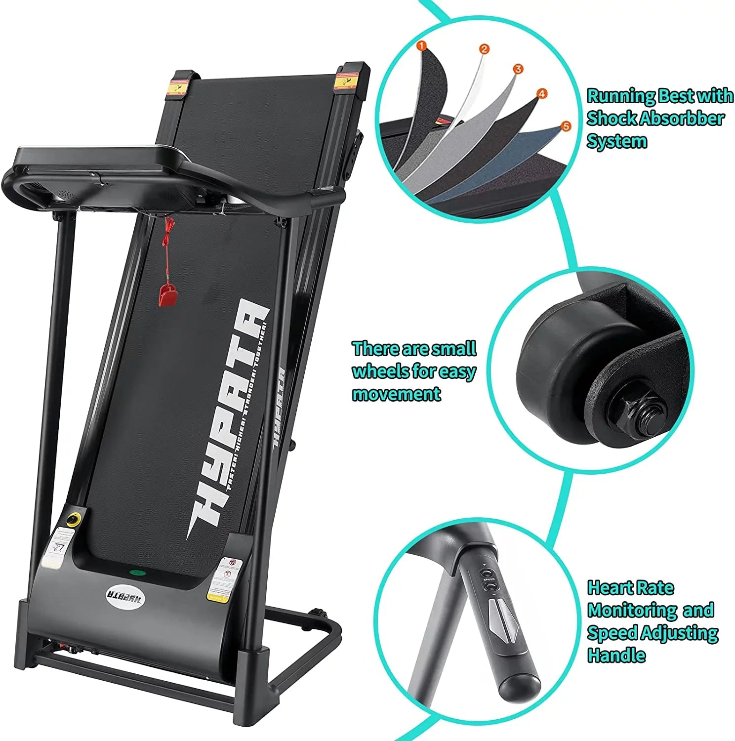 Treadmill 300  Capacity with Incline, Folding Treadmill for Home Max 2.5  Electric Treadmill for Running and Walking Jogging Exercise with  Display, 12 Preset Programs Running Machine