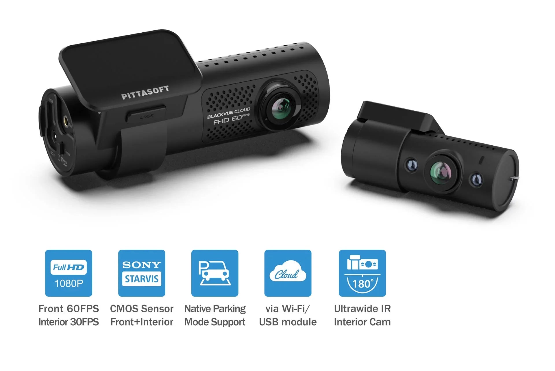 BlackVue -2CH- Front + Infrared Interior Dash Cam With 128GB Card | Cloud-Ready 1080p 60FPS  & WiFi