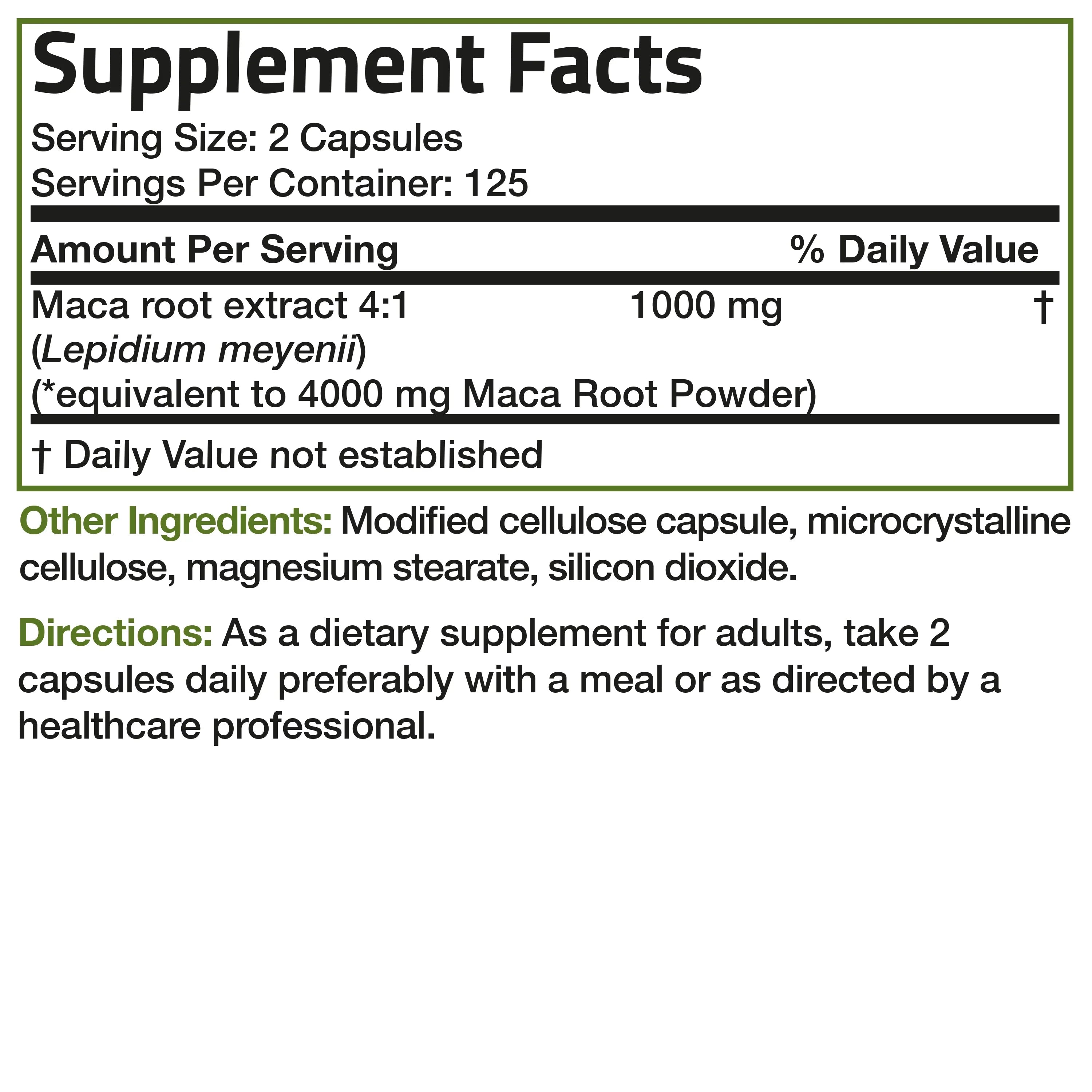 Bronson Maca Root Extra Strength 4000  per Serving, Lepidium Meyenii - Non-, 250 Vegetarian Capsules