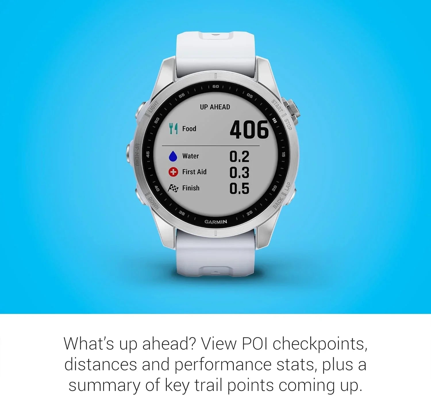 Garmin Fenix 7S, Smaller Sized Adventure Smartwatch, Silver with Whitestone (Refurbished)