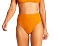 Vitamin  Mila-Barcelona Women's High Waist Gold Cheeky Bikini Bottom Size 4