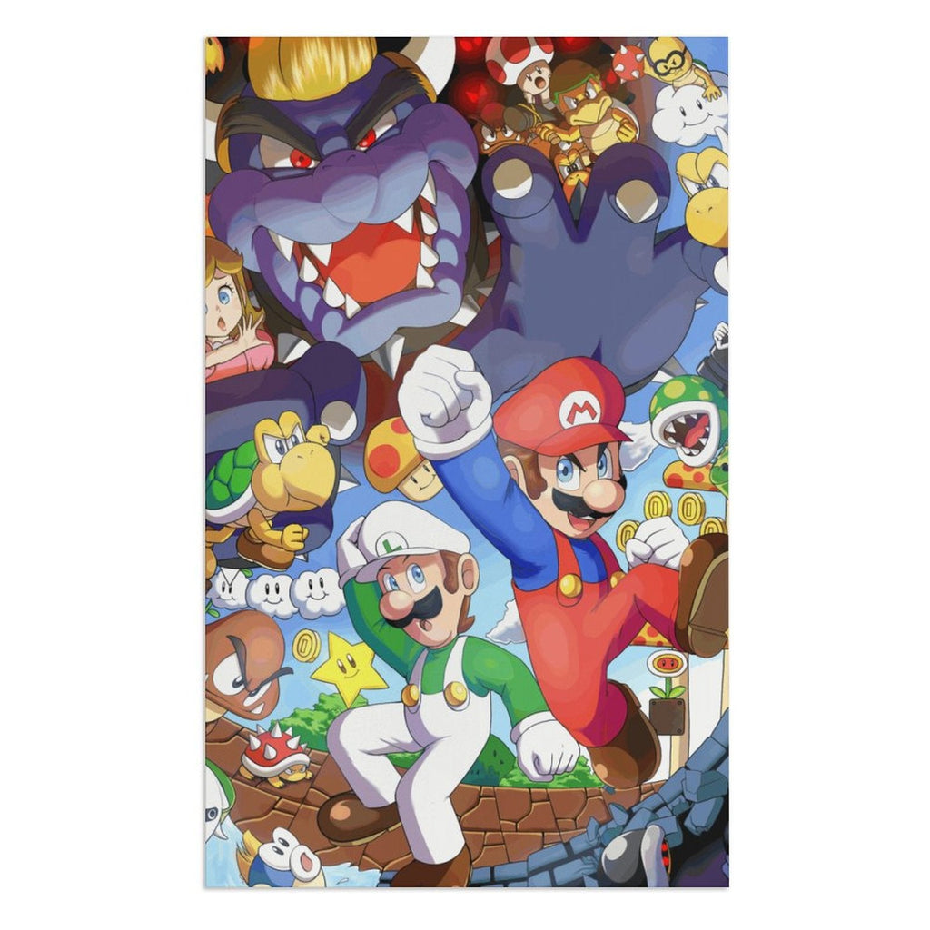 Luigi Mario Bros. Movie Beach Towel Microfiber Soft Absorbent Quick-Dry Bath Towels 130x80cm for Kid/Adults for Bathroom Shower/Guests/Pool Swimming/Gym/Camp/Holiday