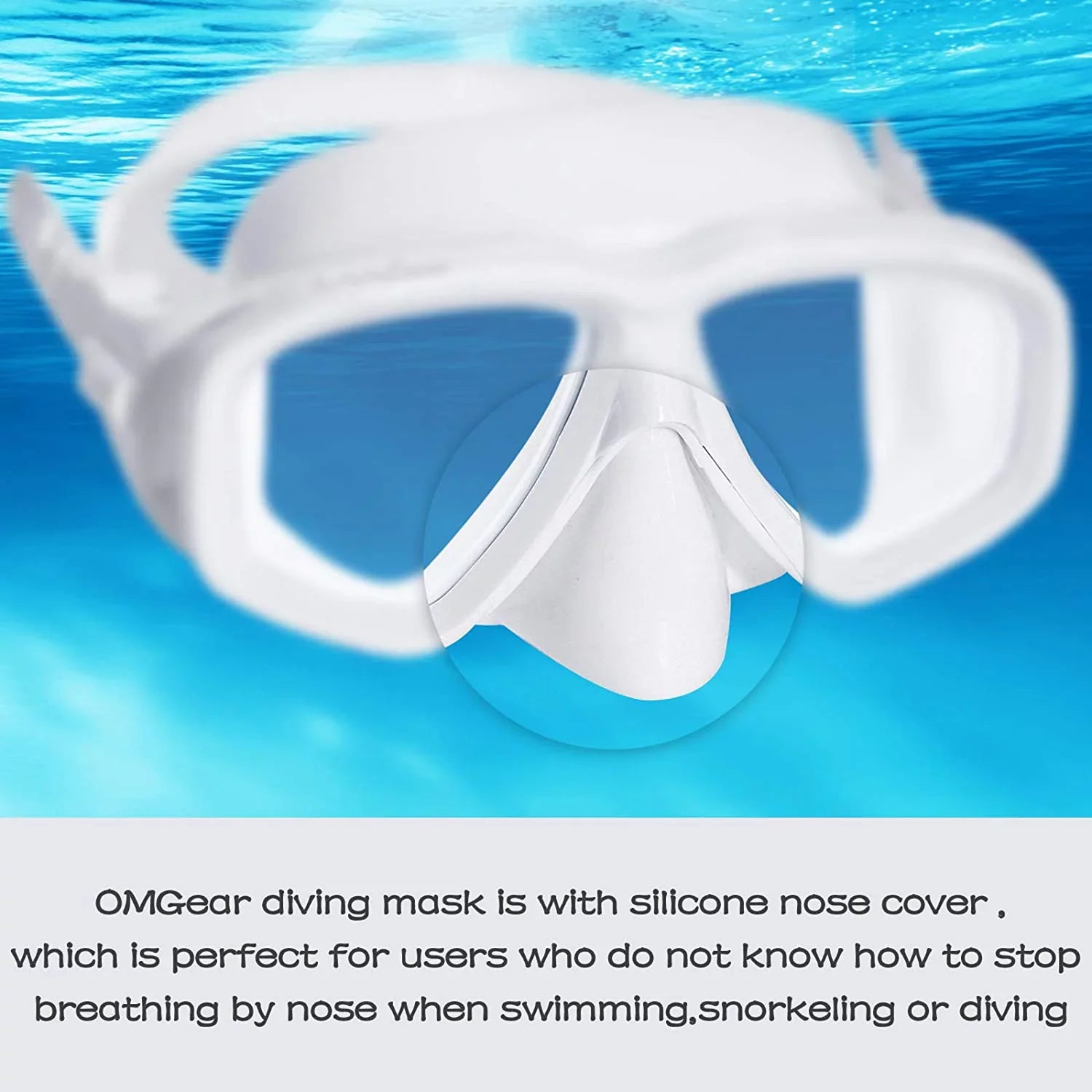 OMGear Swim Mask Dive Goggles Swimming Goggles with Nose Cover Snorkeling Gear Junior Adult Snorkel Mask for Scuba Diving Spearfishing Neoprene Strap Impact Resistance
