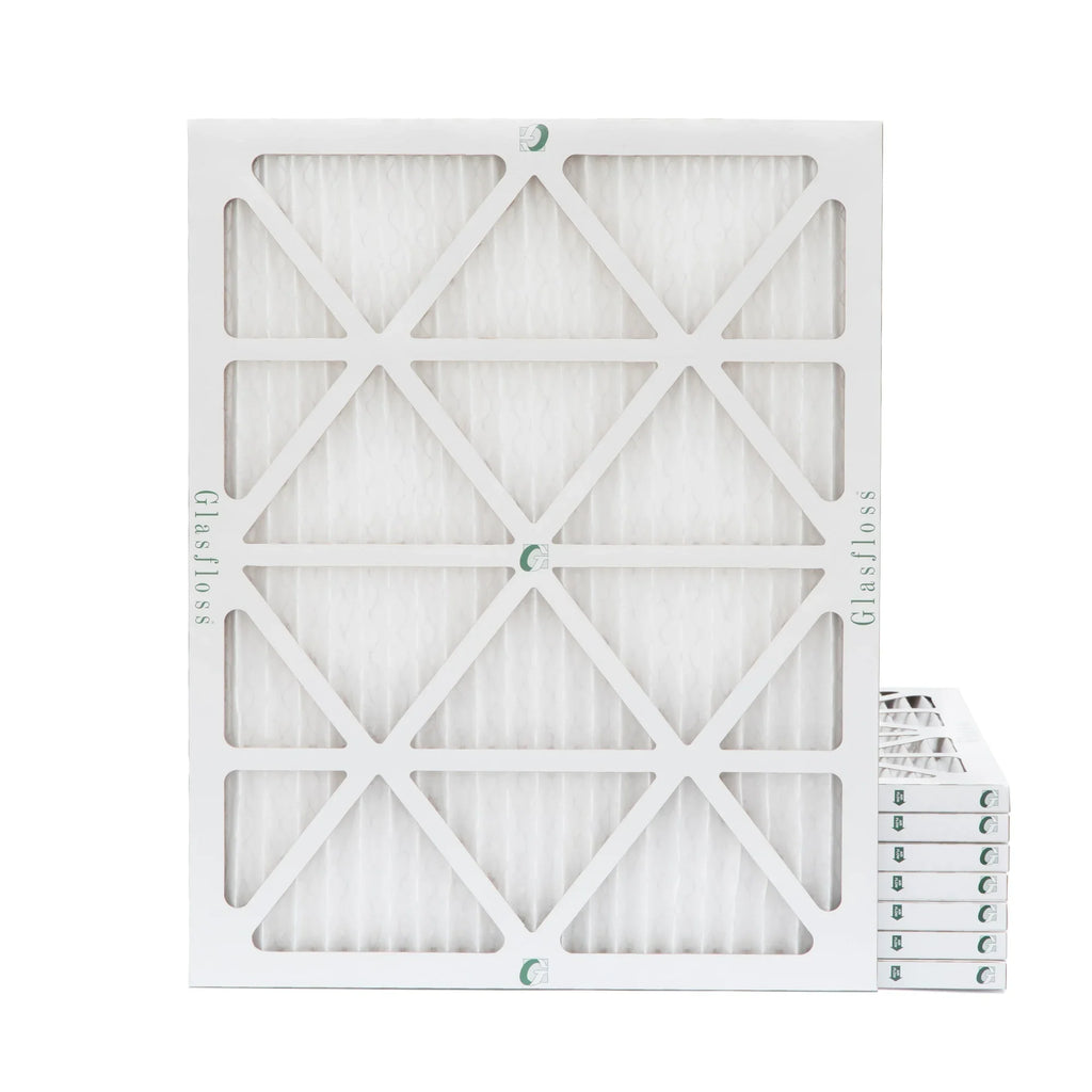 15x20x1  10 Pleated  Furnace Air Filters by Glasfloss Industries. ( 8 Pack ) Exact Size: 14-1/2 x 19-1/2 x 7/8