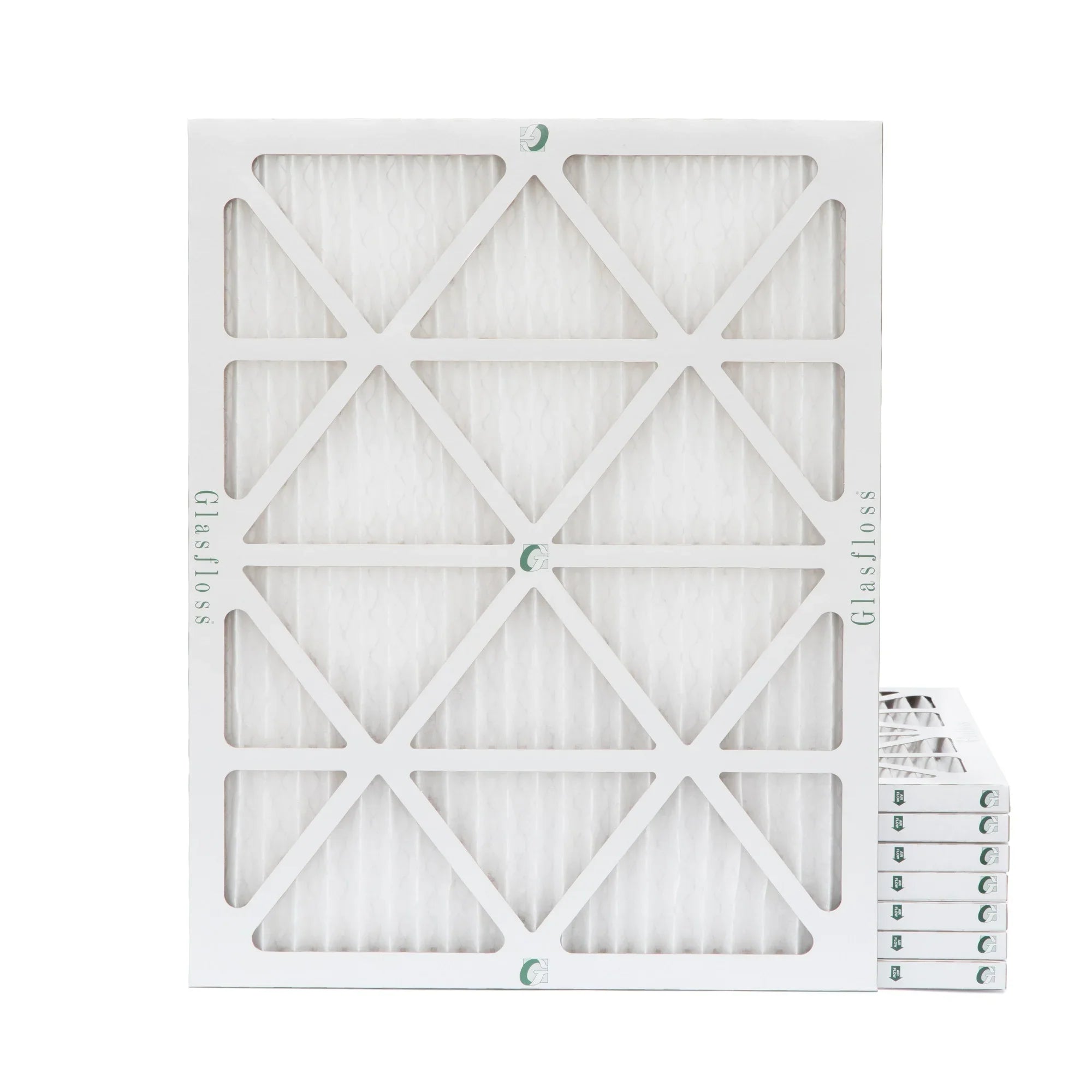 15x20x1  10 Pleated  Furnace Air Filters by Glasfloss Industries. ( 8 Pack ) Exact Size: 14-1/2 x 19-1/2 x 7/8