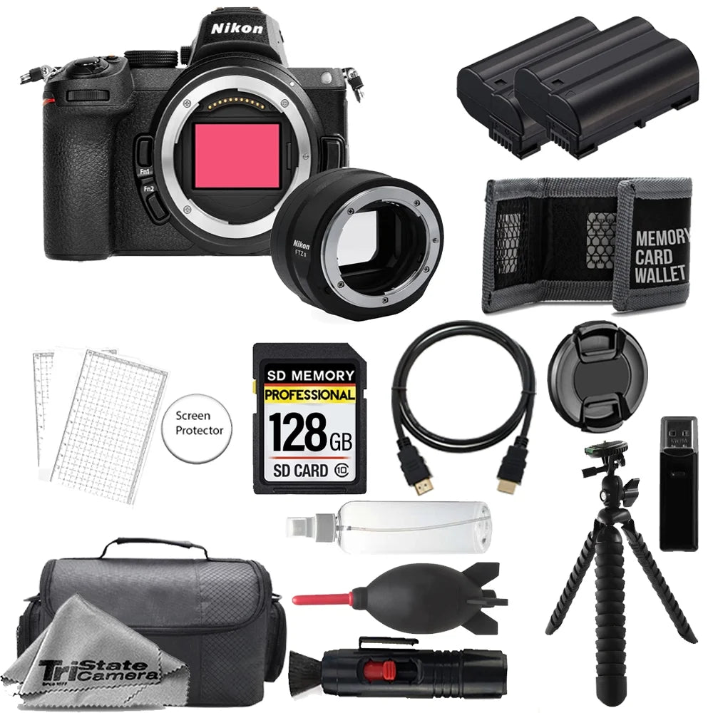 Nikon  Mirrorless Digital Camera (Body) w/    Mount Adapter+ 128GB + Extra Battery+ Tripod- Accessory Kit