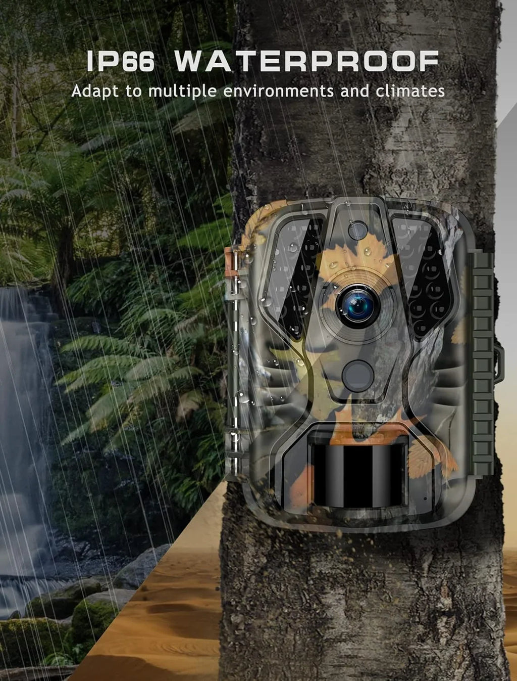 Mini Trail Camera - Game Camera 20MP 1080P with Night Vision Motion Activated Waterproof, Hunting Camera 0.2s Trigger Time for Wildlife Monitoring Deer Hunting-