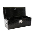 30" Heavy Duty Black Aluminum 5 Bar Tread Tool Box Truck Pickup Trailer Toolbox Underbody Storage+Lock+Keys