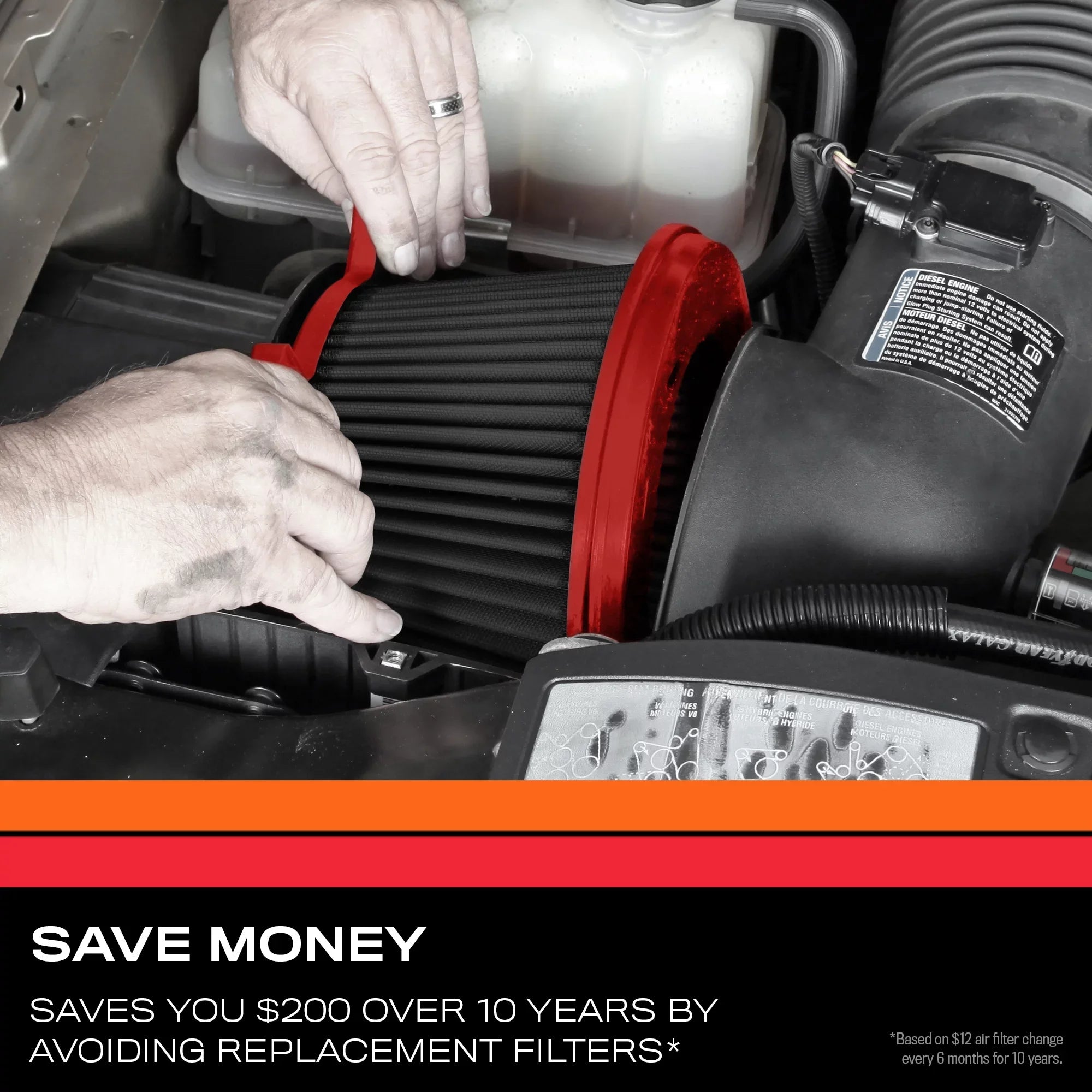 & Select Engine Air Filter -3130, High Performance, Premium, Washable, Replacement Filter