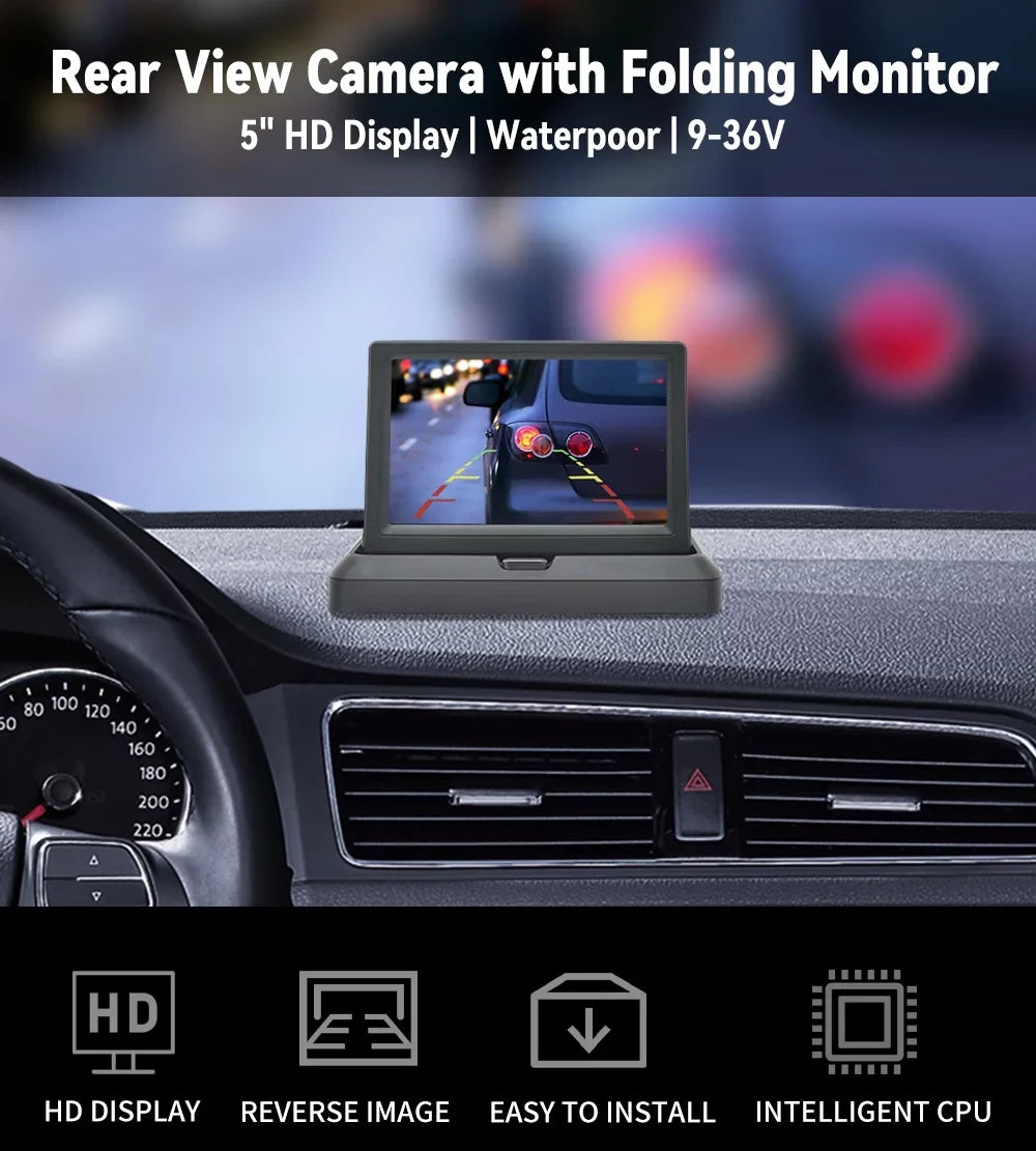 4.3in  Monitor Car Backup Reverse Camera Rear View Parking License Plate System
